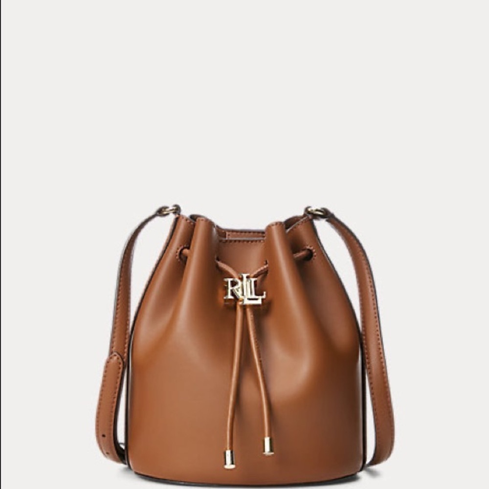 Ralph Lauren Leather Medium Andie Drawstring Bag